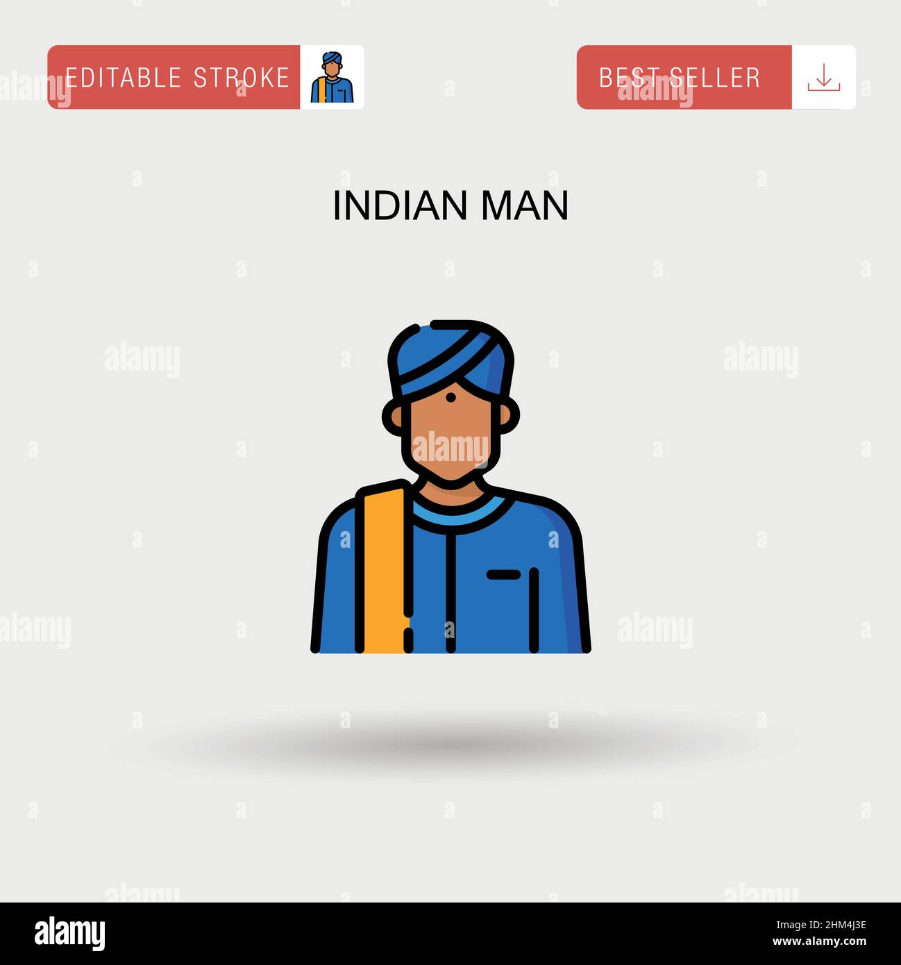 Indianer Mann einfache Vektor-Symbol. Stock Vektor