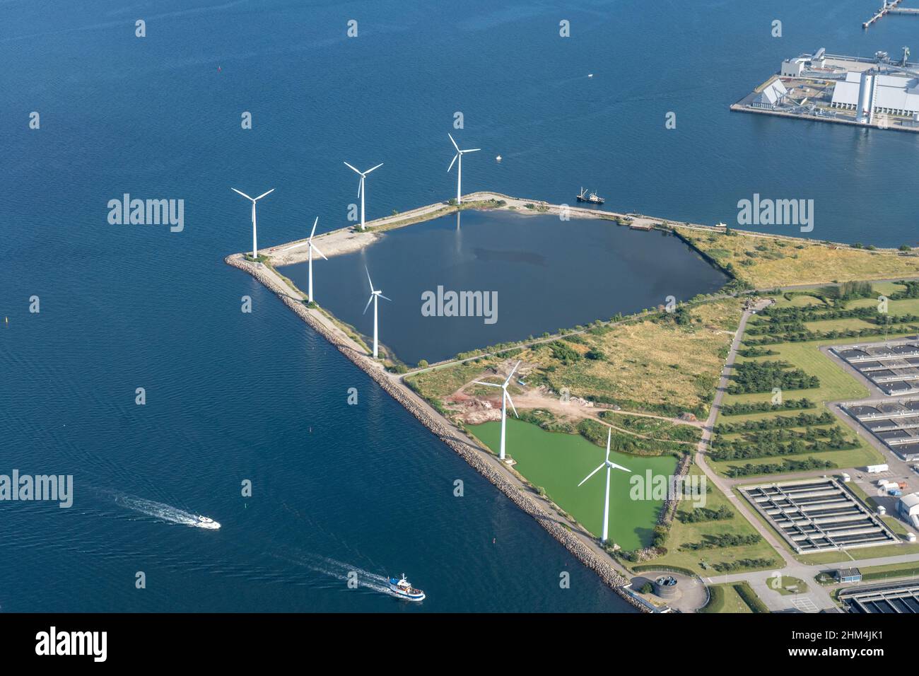 Windpark Lynettens in Kopenhagen Stockfoto