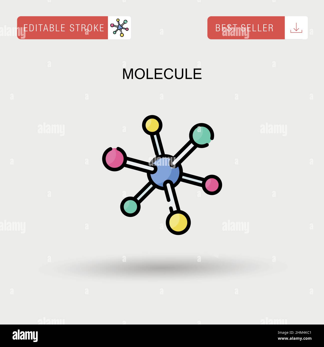 Einfaches Vektor-Symbol für Moleküle. Stock Vektor