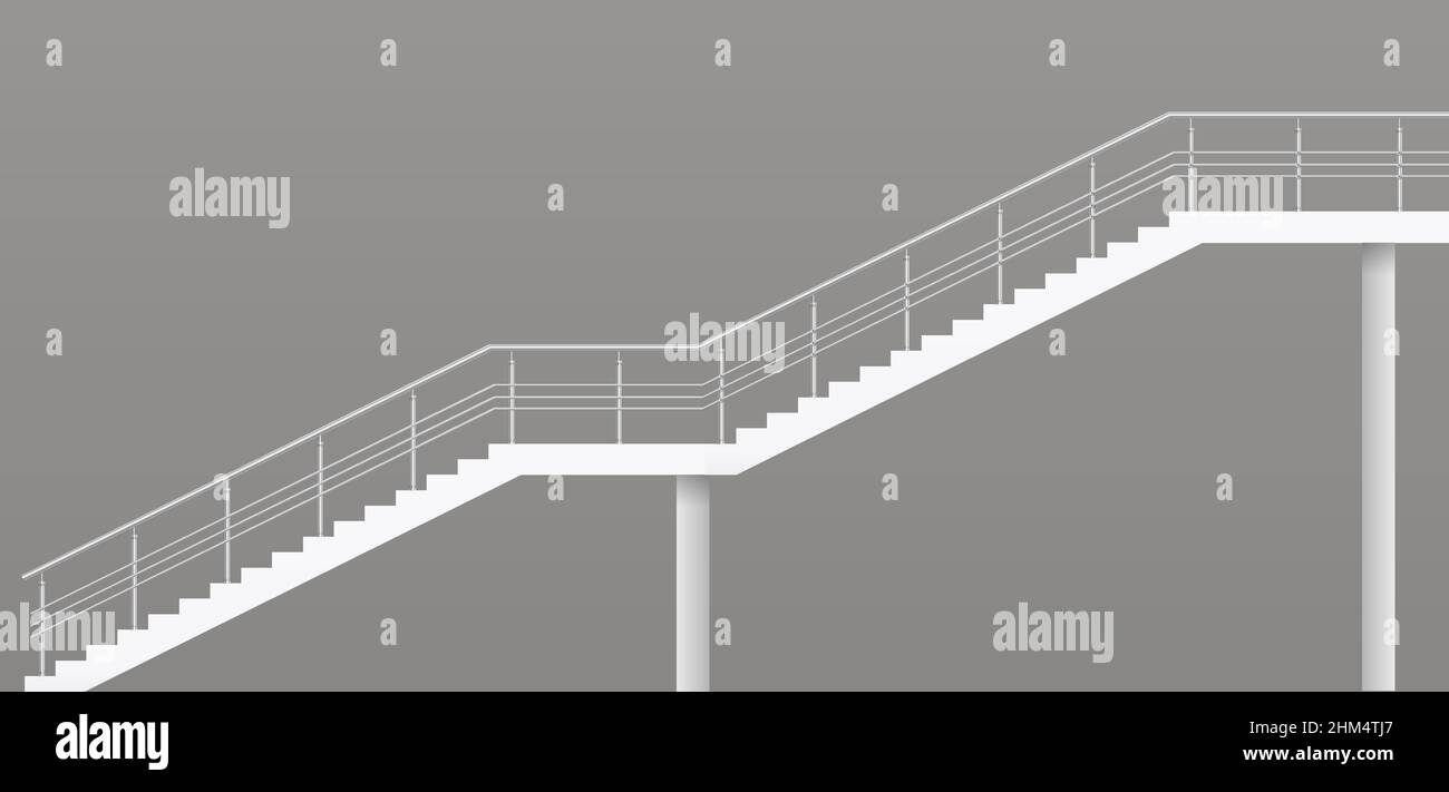 Moderne Treppe mit Metallgeländern Stock Vektor