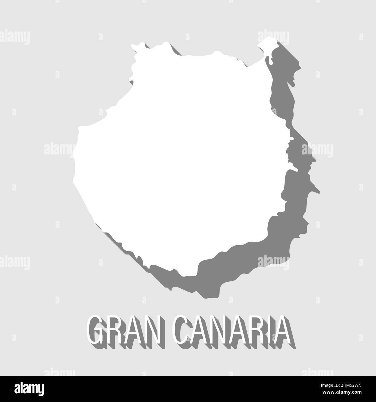Abstract Gran Canaria, Kanarische Inseln Umrissform isoliert auf blauem Hintergrund, Vektorgrafik Stock Vektor