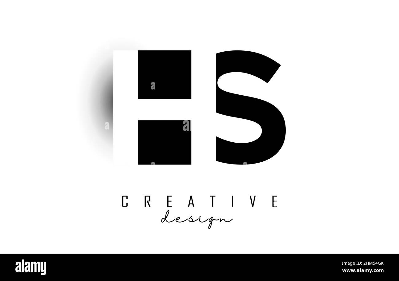 HS Letters Logo mit negativem Raumanzeichen. Vektorgrafik mit geometrischer Typografie. Kreative Ikone mit Buchstaben. Stock Vektor