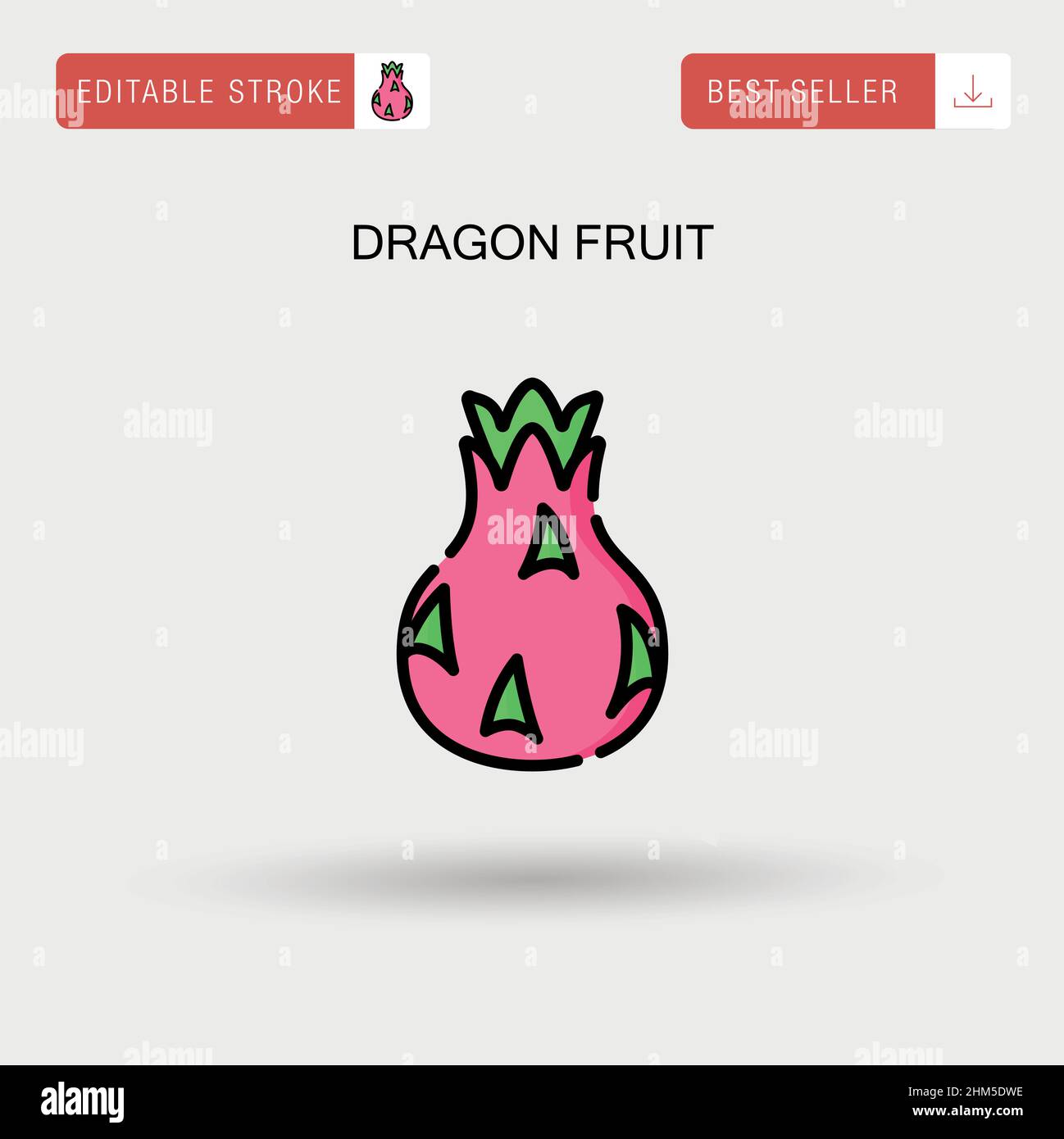 Dragon Fruit einfaches Vektor-Symbol. Stock Vektor