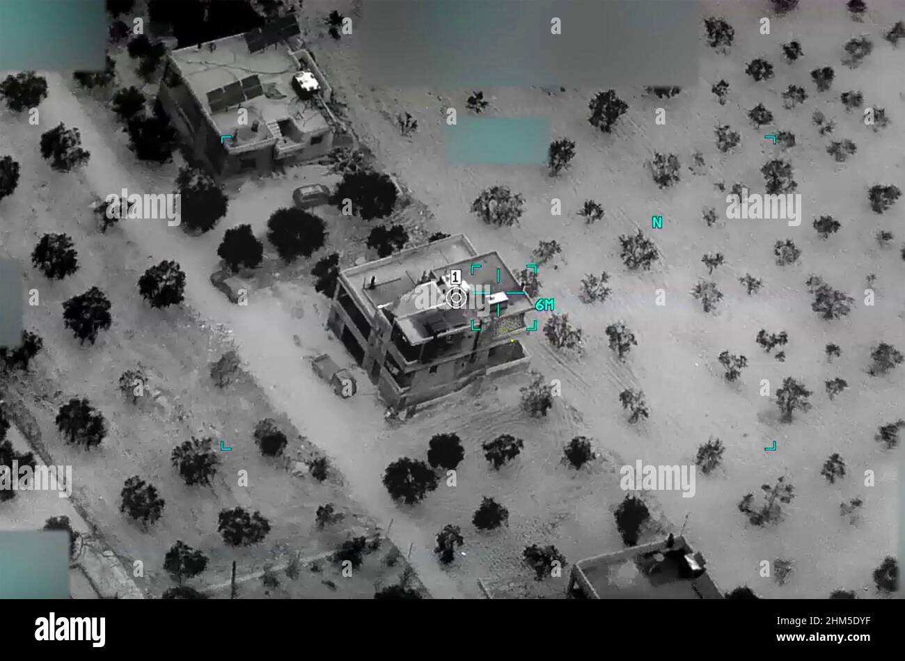 ABU IBRAHIM al-HASHIMI al-QURASHI (1976-2022) islamischer Terrorist und IS-Führer. Sein Gelände in Alme, nordwestlich von Syrien, vor dem Angriff der US-Spezialeinheiten am 3. Februar 2022. Foto: US-Verteidigungsdept. Stockfoto