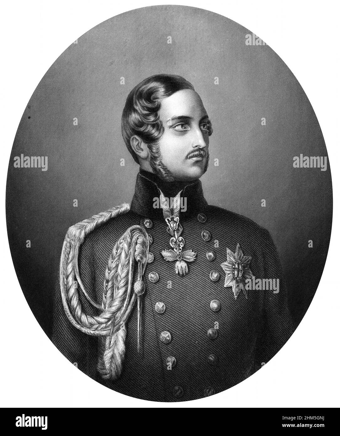 Porträt des Prinzen Albert (1819-1861) - Gravieren, 19th. Jahrhundert Stockfoto