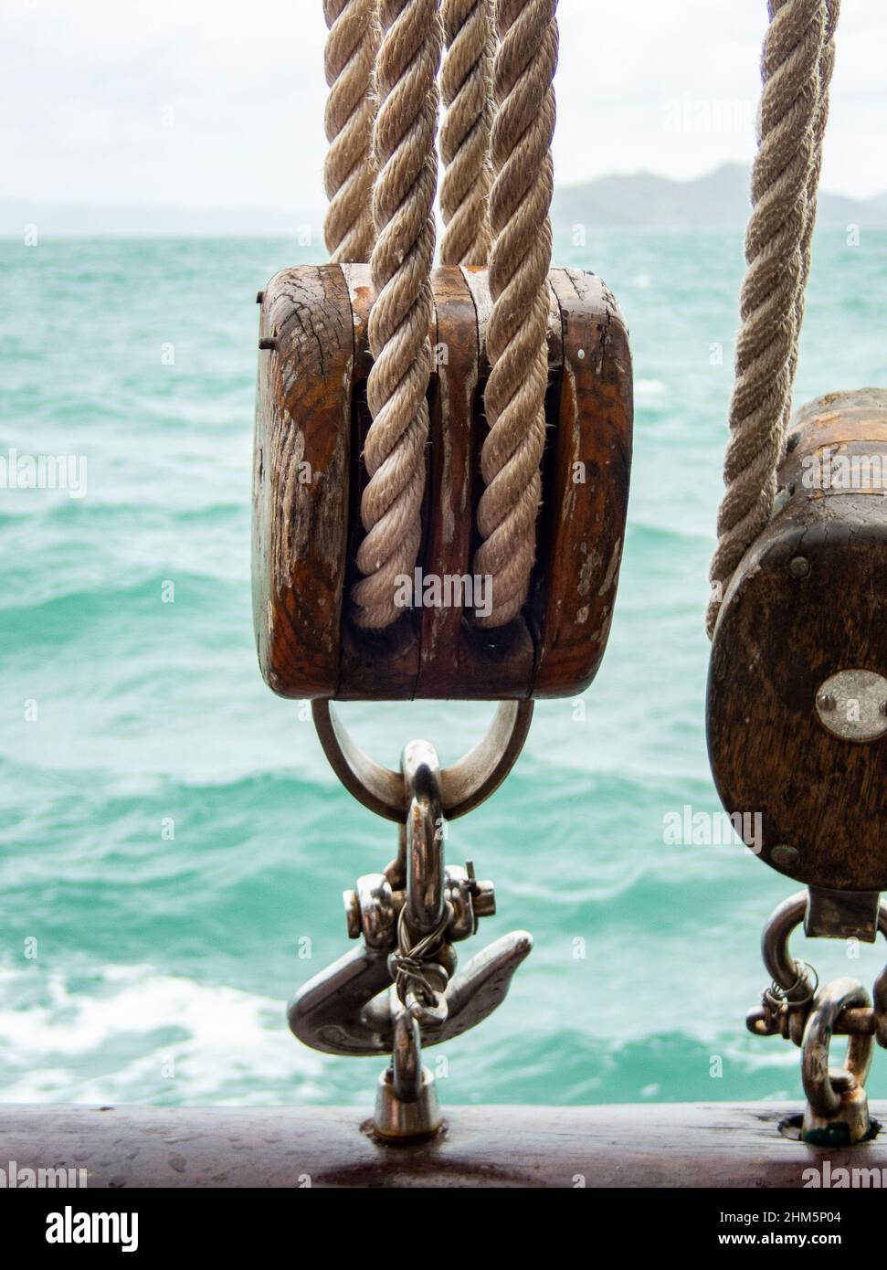 Detail der Takelage von Großschiffen, Queensland, Australien Stockfoto