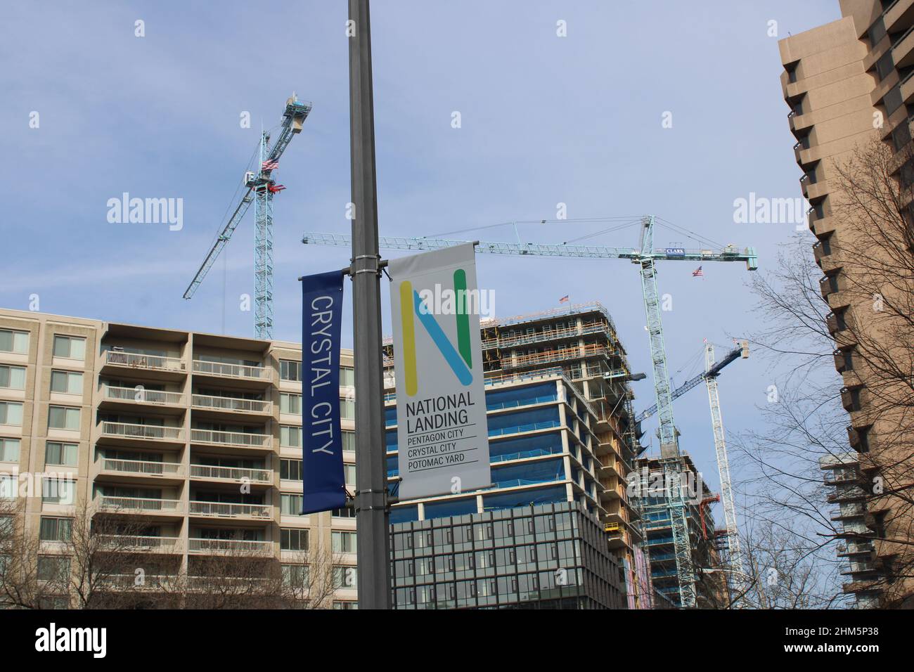 Neubau von Amazon-Gebäuden in Arlington, VA, USA Stockfoto