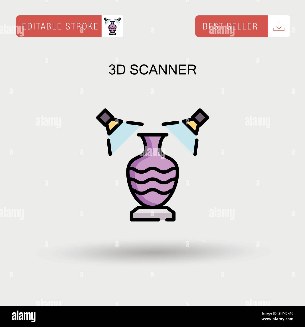 3D Scanner einfaches Vektor-Symbol. Stock Vektor