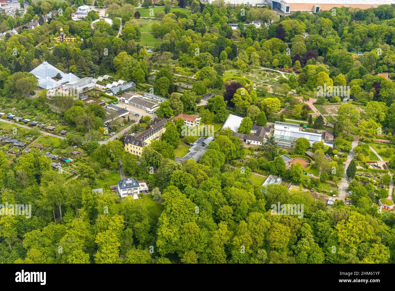 Luftbild, Grugapark, Botanischer Garten der Universität Duisburg/Essen