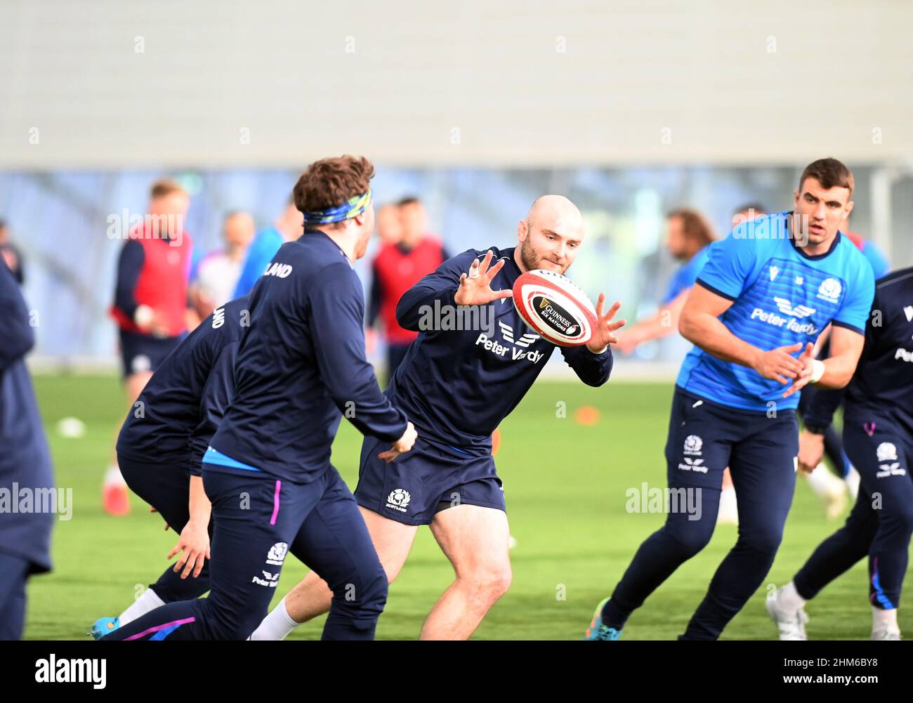 Oriam Sports Centre Edinburgh.Scotland.UK.7th Feb 22 Guinness Six Nations Scotland Dave Cherry, Training Session für Wales Match. Stockfoto