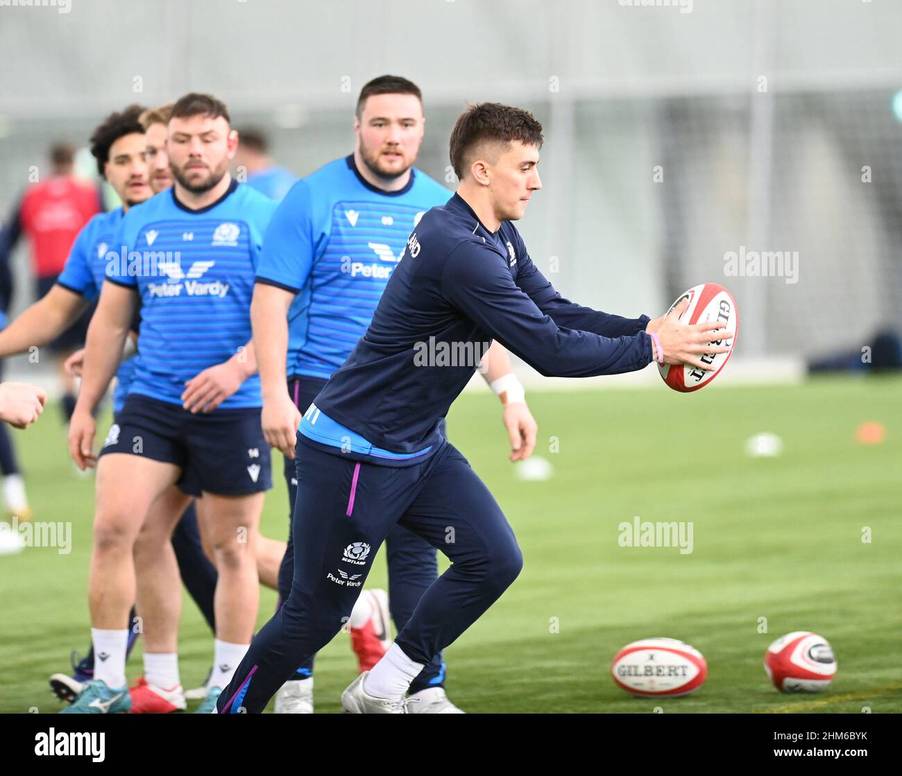 Oriam Sports Centre Edinburgh.Scotland.UK.7th Feb 22 Guinness Six Nations Cameron Redpath Training Session für Wales-Spiel. Stockfoto