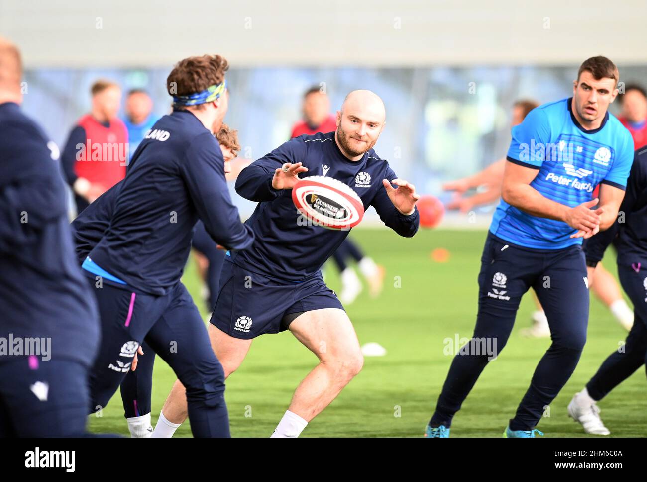 Oriam Sports Centre Edinburgh.Scotland.UK.7th Feb 22 Guinness Six Nations Scotland Dave Cherry, Training Session für Wales Match. Stockfoto