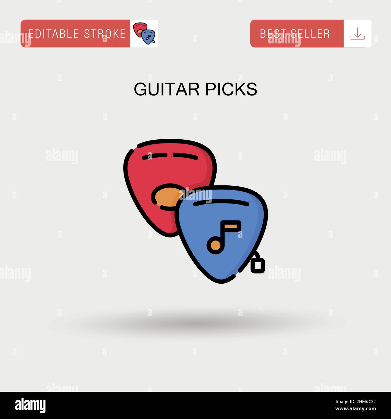 Gitarre wählt einfache Vektor-Symbol. Stock Vektor