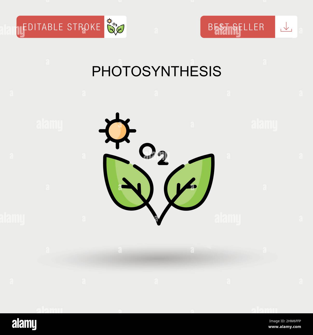 Einfaches Vektorsymbol für Photosynthese. Stock Vektor