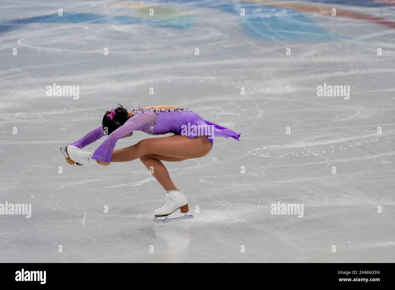 Peking, Hebei, China. 7th. Februar 2022. Karen CHEN (USA) tritt im Capital Indoor Stadium während der Olympischen Winterspiele 2022 in Peking, Hebei, China, an (Bildquelle: © Walter G. Arce Sr./ZUMA Press Wire) Bildquelle: ZUMA Press, Inc./Alamy Live News Stockfoto