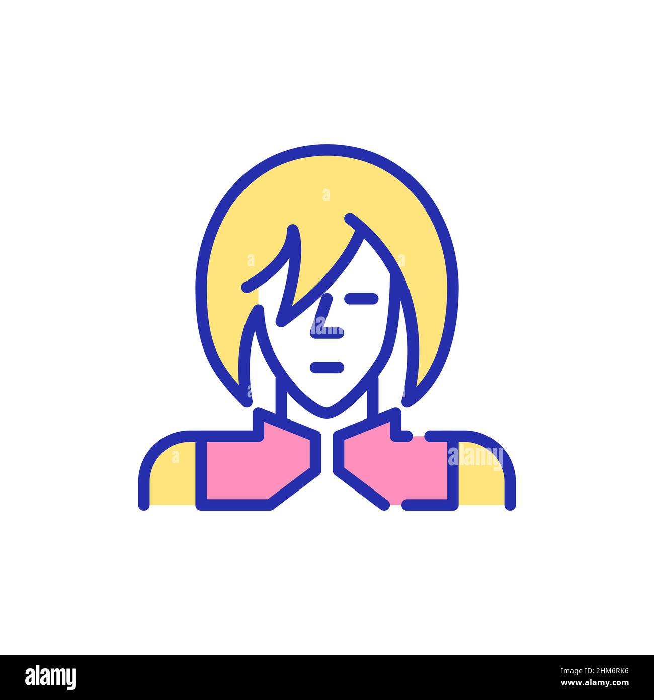Niedlicher Anime Cosplay Junge. Pixel perfekte, editierbare Kontur Spaß Farbe Avatar Symbol Stock Vektor Niedlicher Anime Cosplay Junge. Pixel perfekte, editierbare Kontur Spaß Farbe Avatar Symbol Stock Vektor