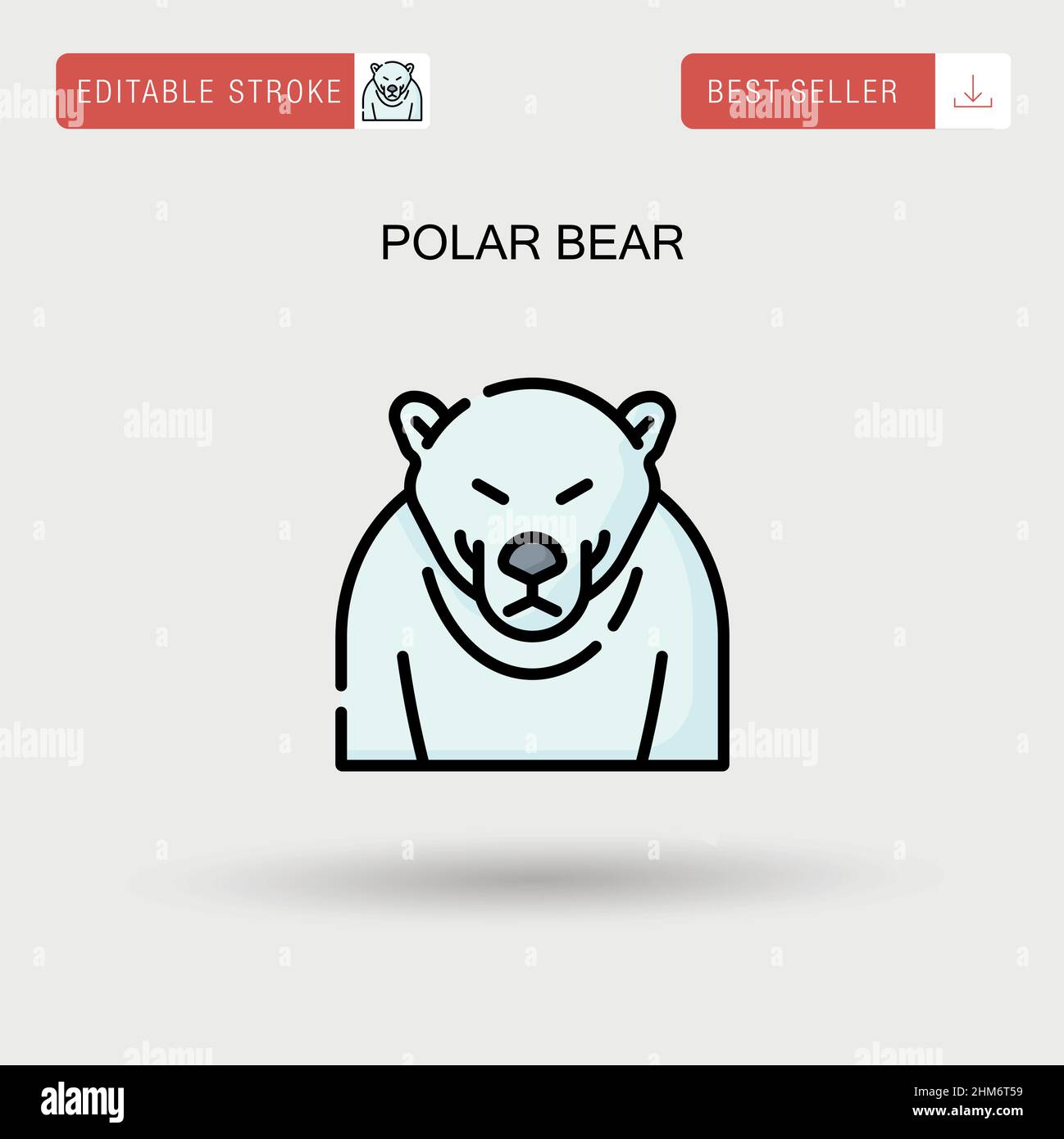 Einfaches Vektorsymbol für Eisbären. Stock Vektor
