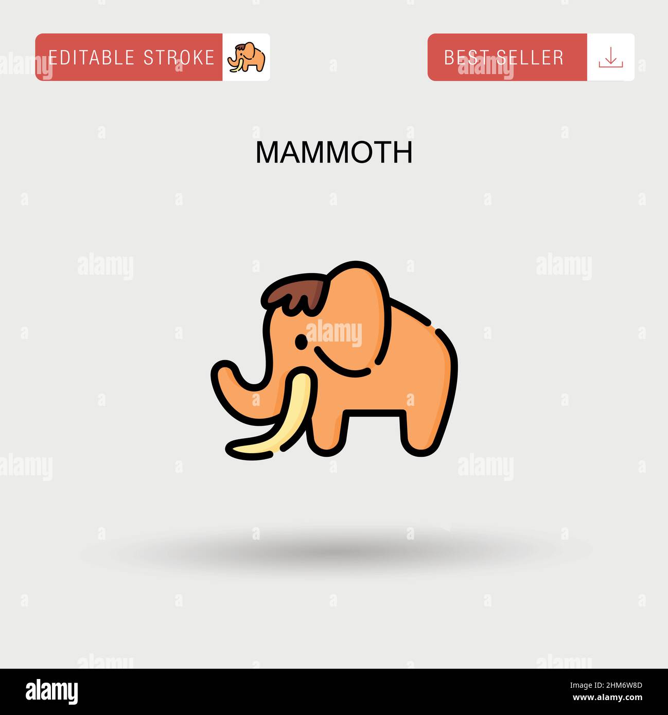 Einfaches Vektorsymbol für Mammut. Stock Vektor