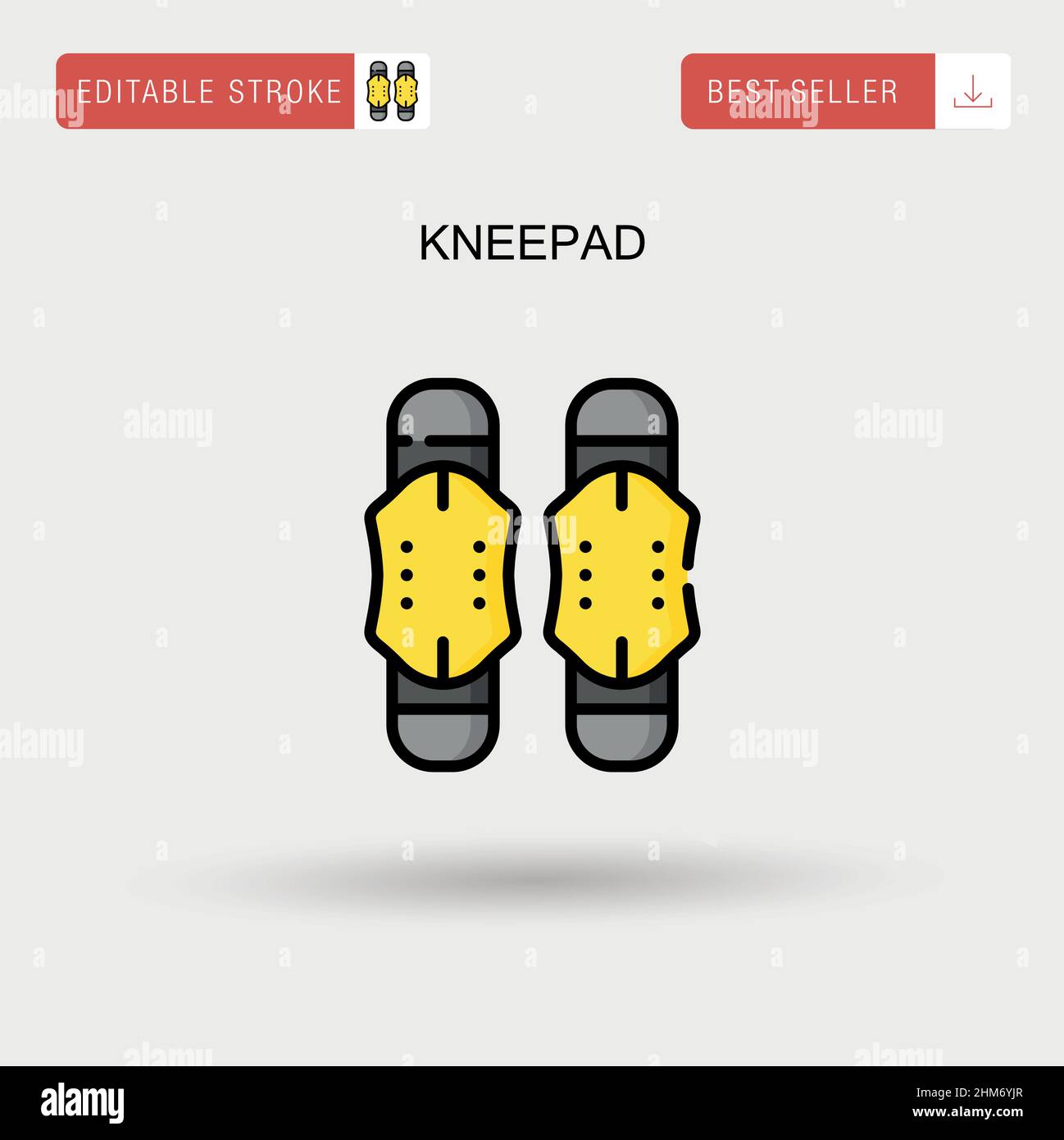 Einfaches Vektorsymbol für den Kniepad. Stock Vektor