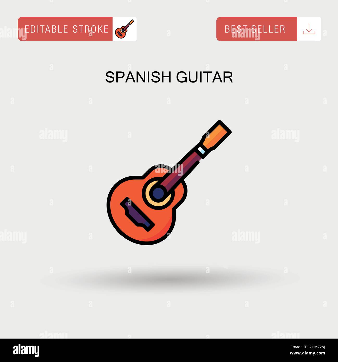 Spanische Gitarre einfaches Vektor-Symbol Stock-Vektorgrafik - Alamy