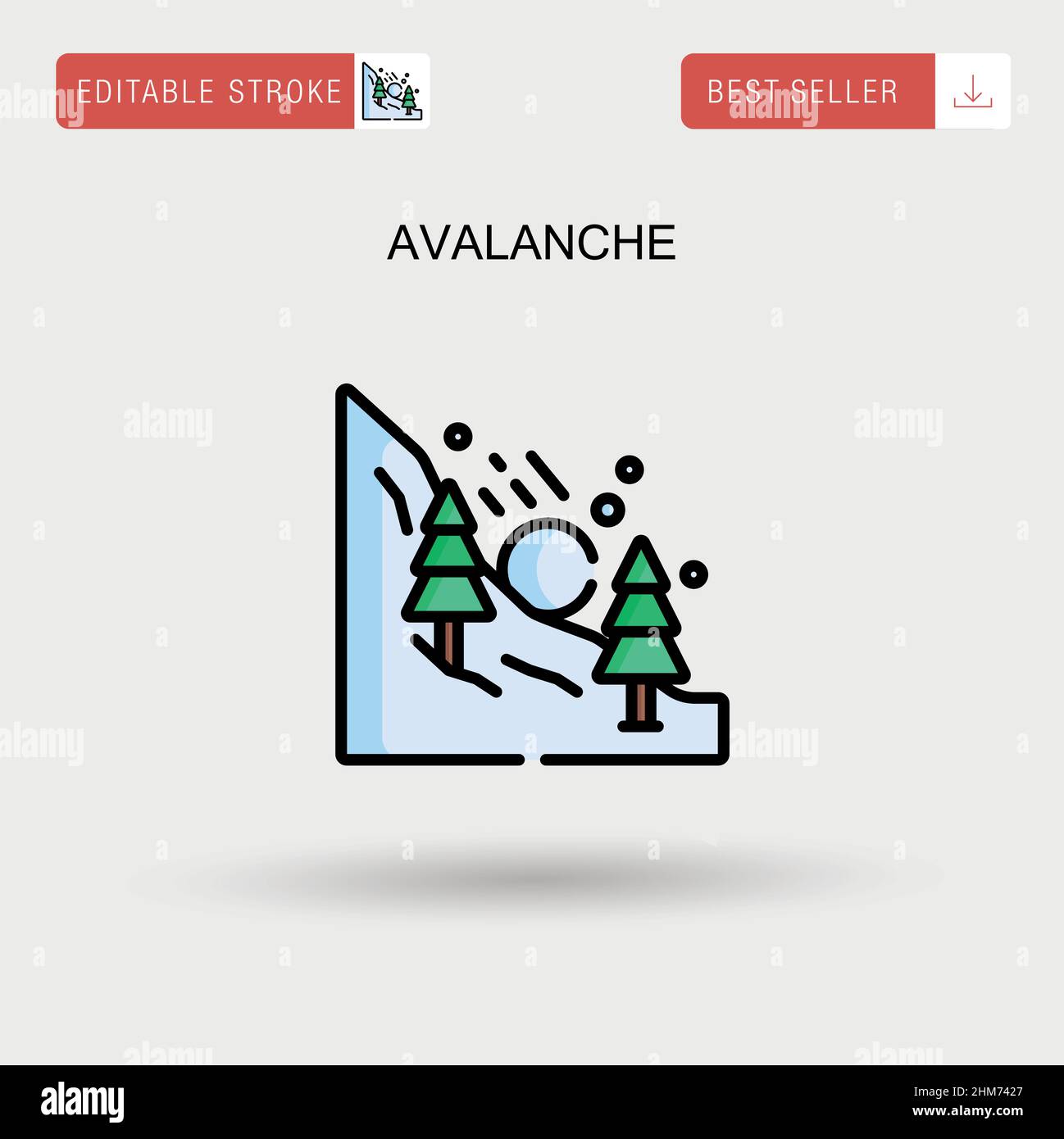 Einfaches Vektor-Symbol für Lawine. Stock Vektor