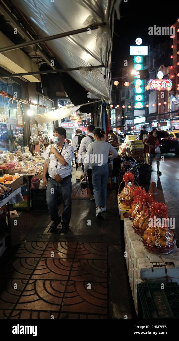 Jahr des Tigers 2022 Chinesisches Neujahr Yaowarat Road Samphanthawong District Chinatown Bangkok Thailand Stockfoto