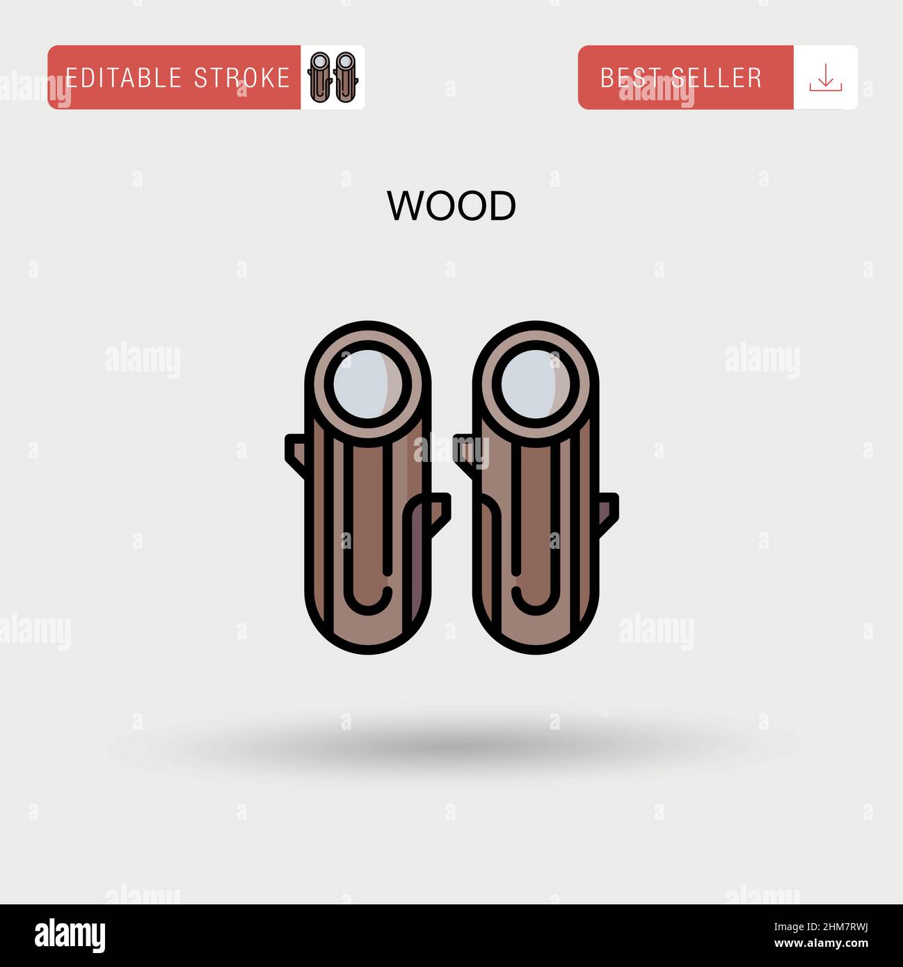 Einfaches Vektor-Symbol für Holz. Stock Vektor