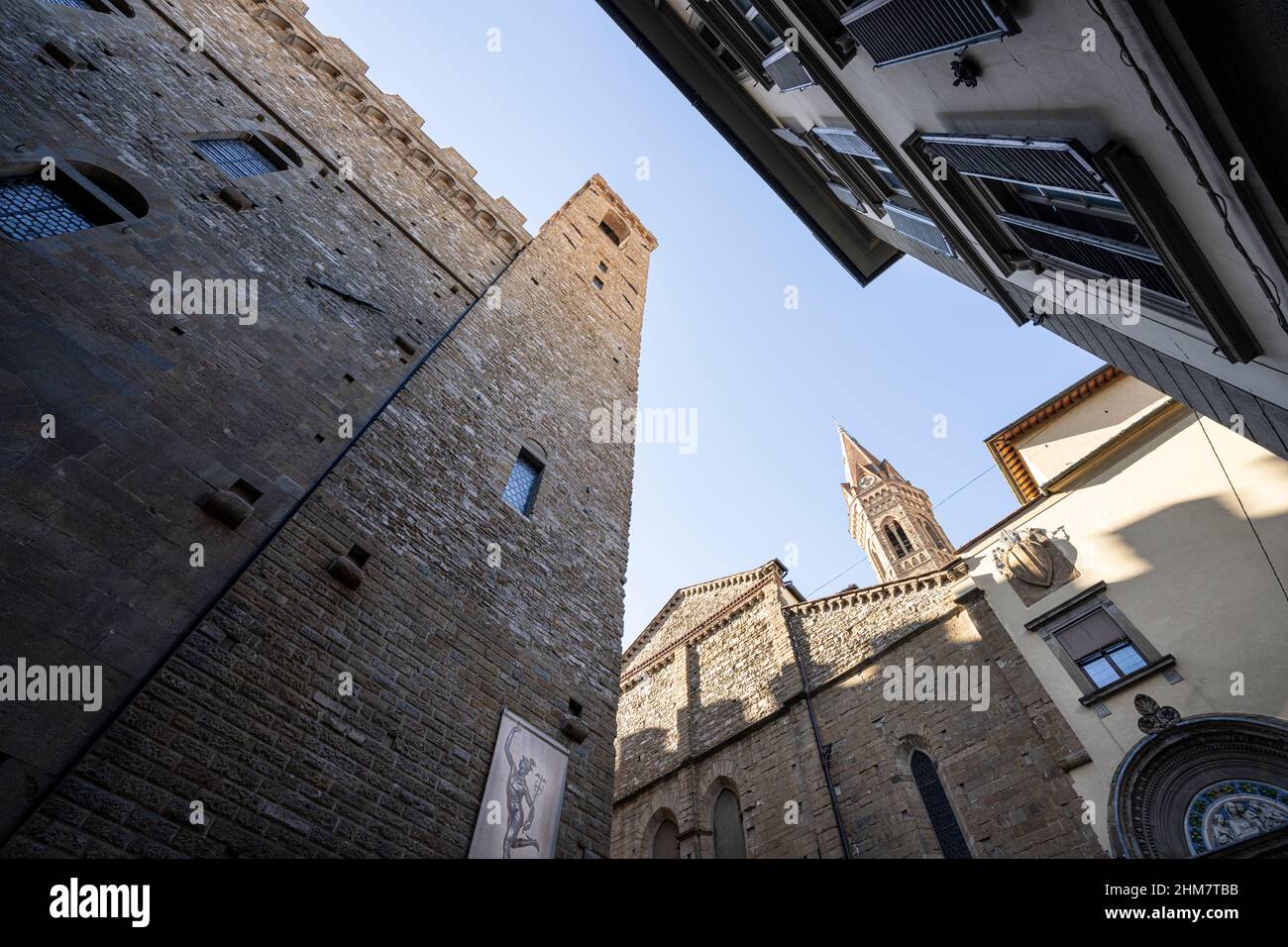 Florenz, Italien. Januar 2022. Blick auf das Gebäude des Bargello National Museums im Stadtzentrum Stockfoto