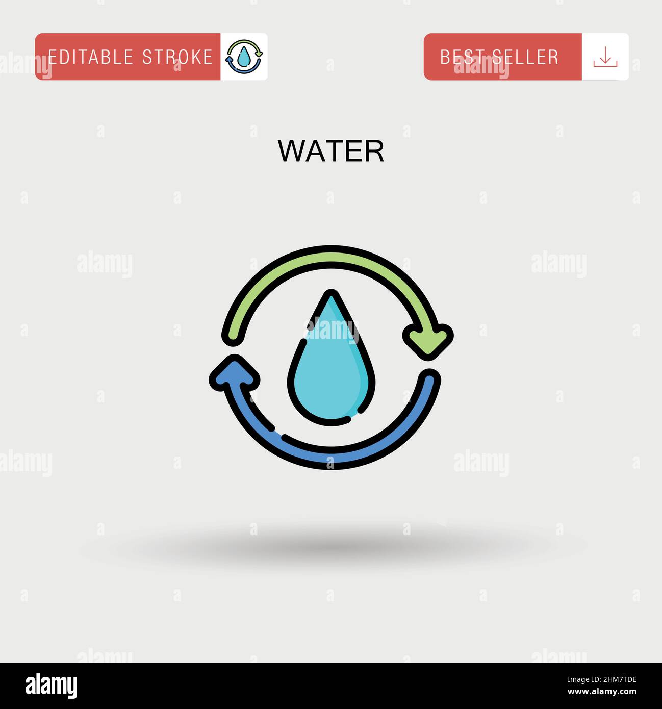 Einfaches Vektorsymbol für Wasser. Stock Vektor