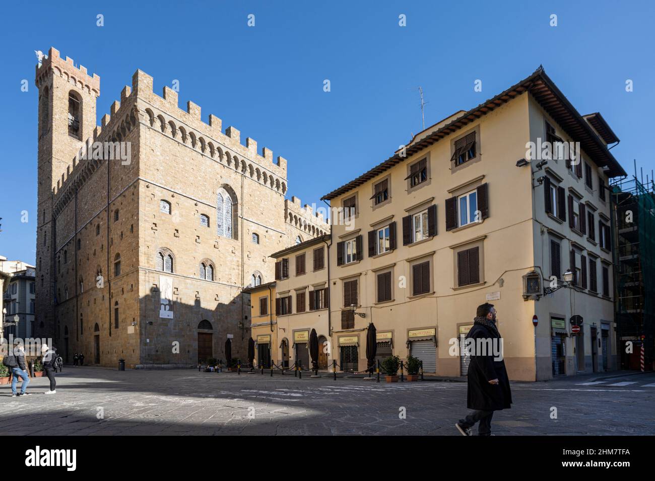Florenz, Italien. Januar 2022. Blick auf das Gebäude des Bargello National Museums im Stadtzentrum Stockfoto