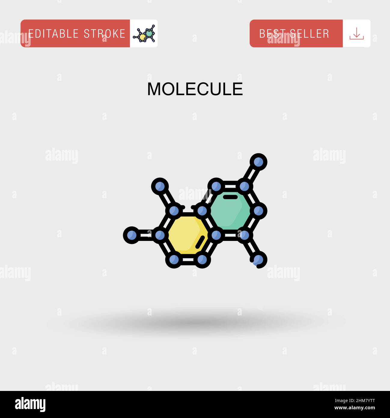 Einfaches Vektor-Symbol für Moleküle. Stock Vektor