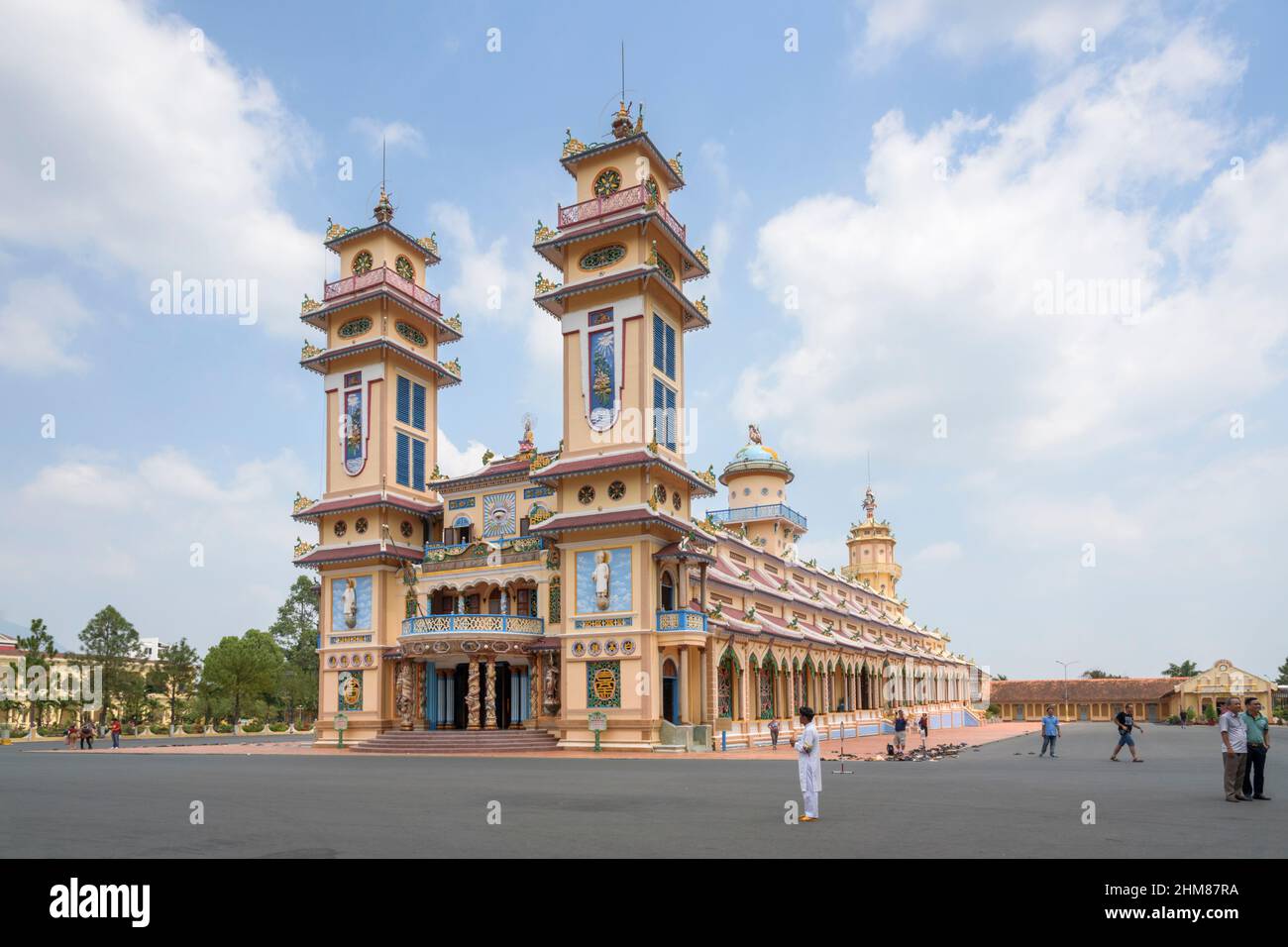 Cao Dai Tempel, Long Than Dorf, Tay Ninh Provinz, nordwestlich von Ho Chi Minh Stadt (Saigon), Südvietnam, Südostasien Stockfoto