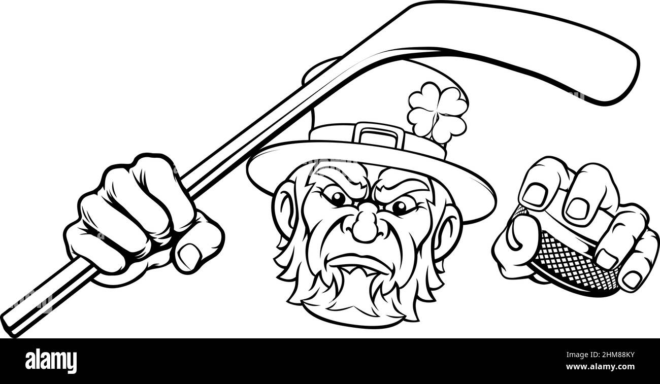 Kobold Eishockey Sport Maskottchen Cartoon Stock Vektor