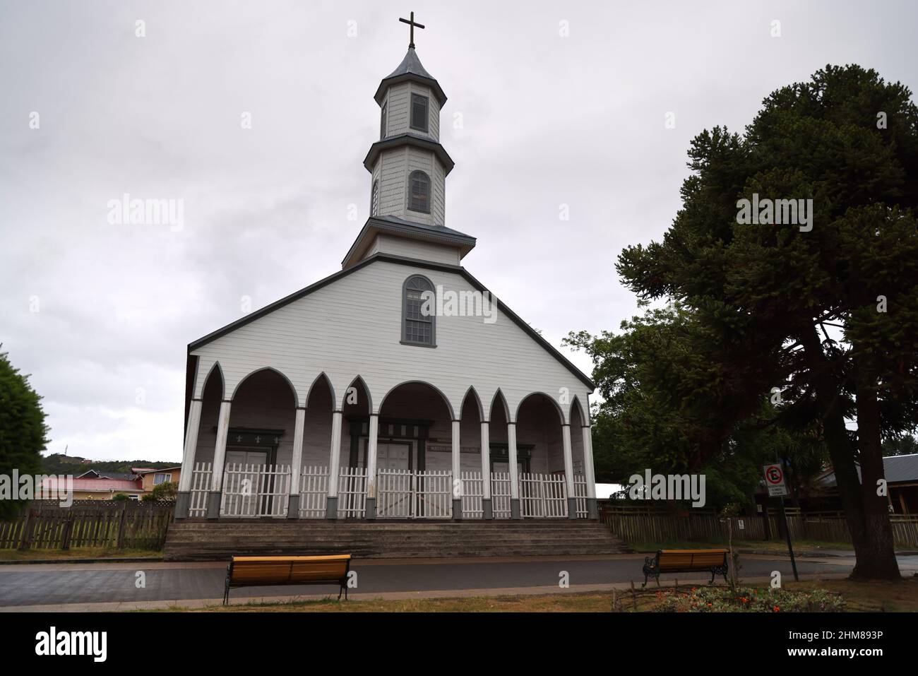 Kirche unserer Lieben Frau von Dolour in Dalcahue, Chiloe Island, Chile Stockfoto