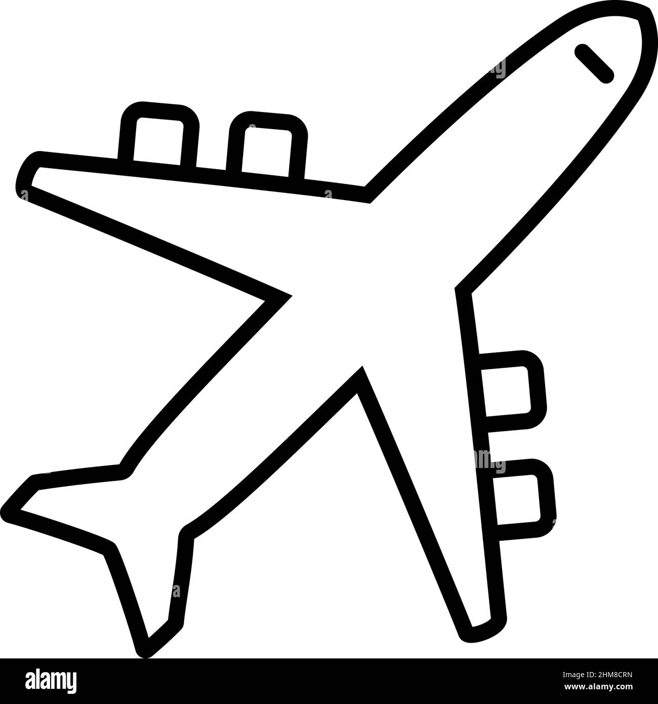 Flugzeugsymbol, Flugzeugsymbol auf weißem Hintergrund, Vektorgrafik Stock Vektor