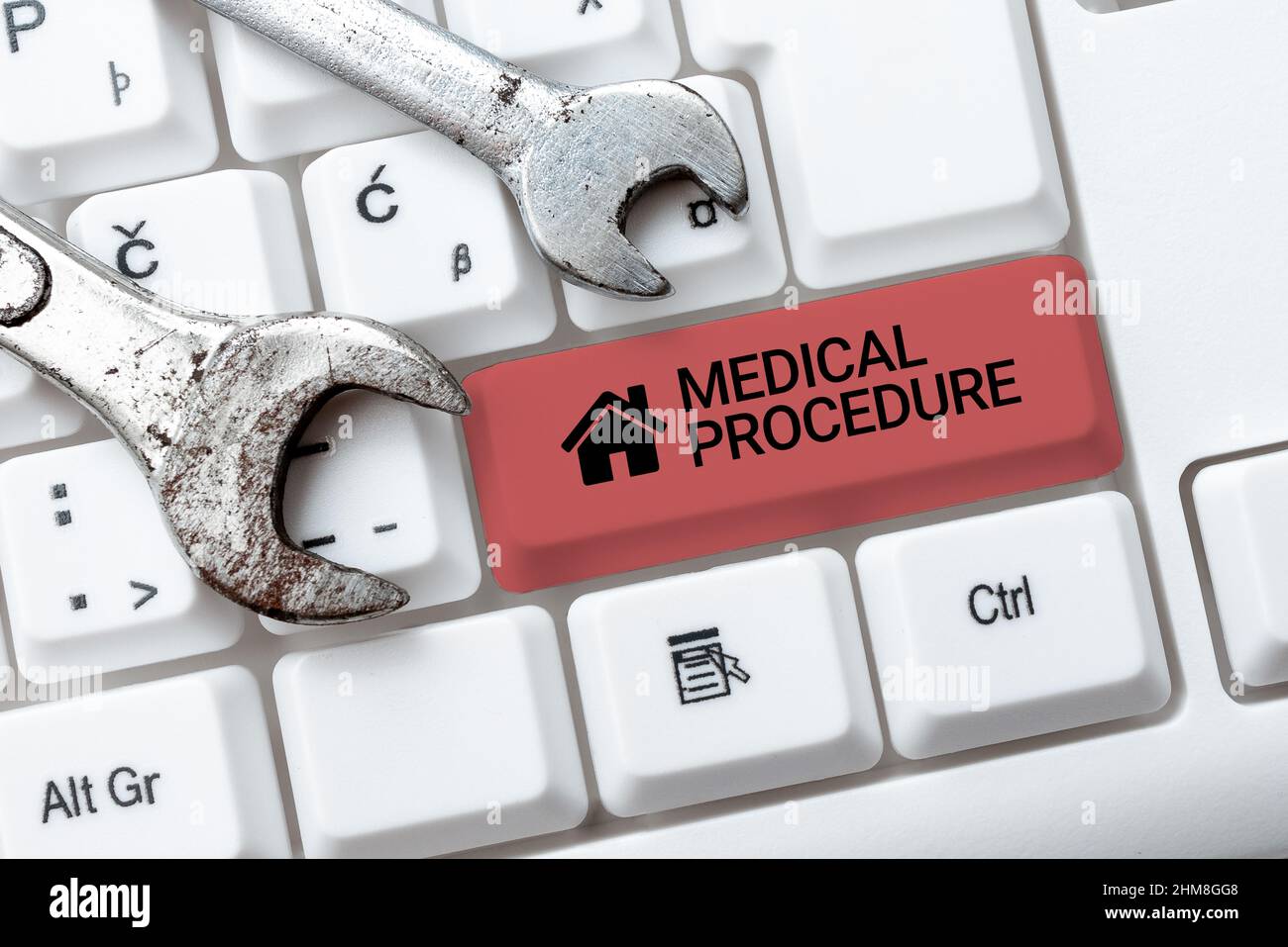 Konzeptionelle Beschriftung Medizinische Verfahren. Internet-Konzept eine Vorgehensweise, die ein Ergebnis der Healthcare Editing and Publishing Online erreichen soll Stockfoto