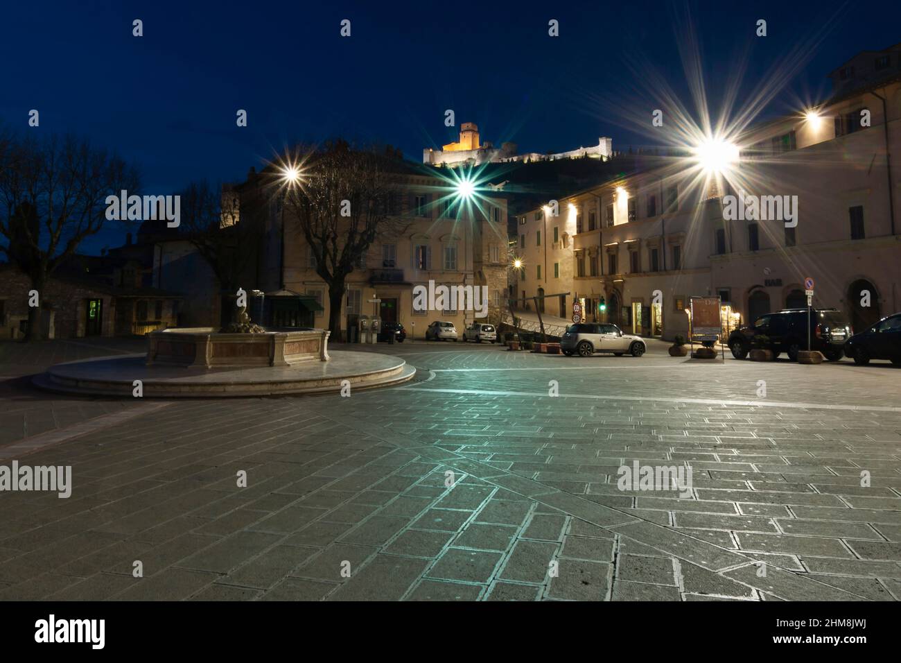 Piazza Santa Chiara, Assisi, Umbrien, Italien, Europa Stockfoto
