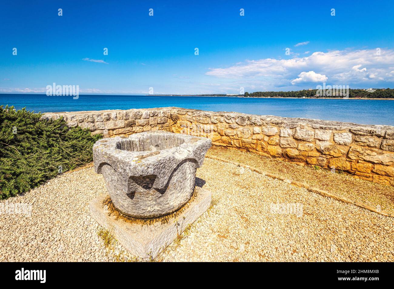 Meerblick von Porec Stadt, Kroatien, Europa. Stockfoto