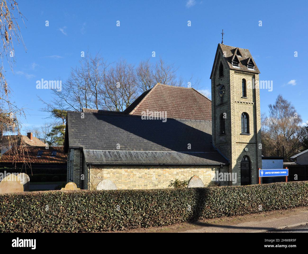 Vereinigte Reformierte Kirche, Fowlmere, Cambridgeshire, England, Großbritannien Stockfoto