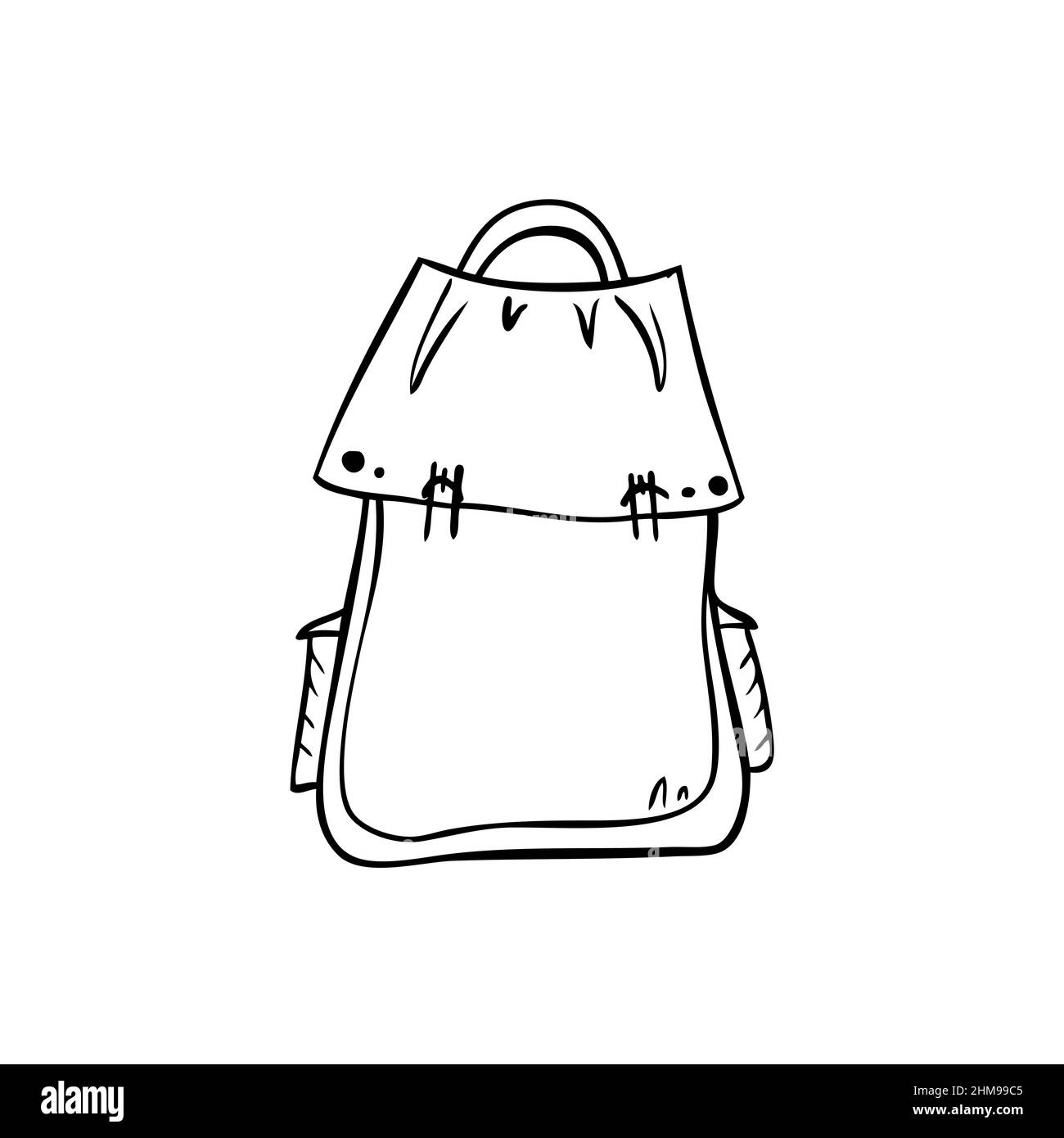 Wanderrucksack für Sport. Vektorgrafik im Doodle-Stil Stock Vektor