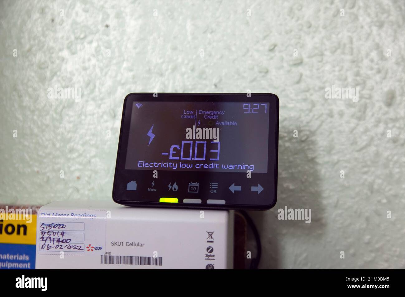 Industrie, Strom, Strom, neuer Smart Meter für die Versorgung von Privathaushalten. Stockfoto