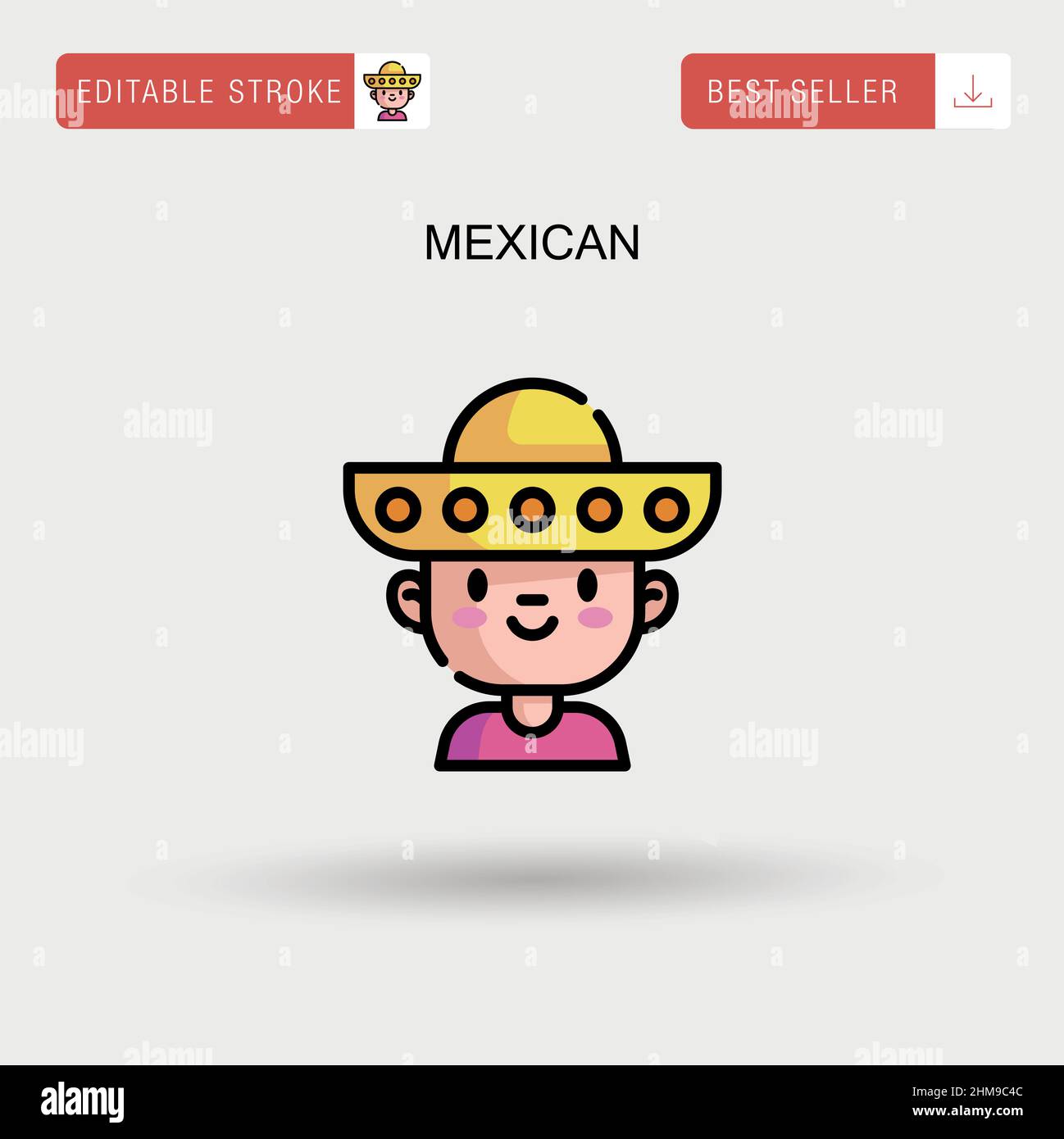 Einfaches mexikanisches Vektorsymbol. Stock Vektor