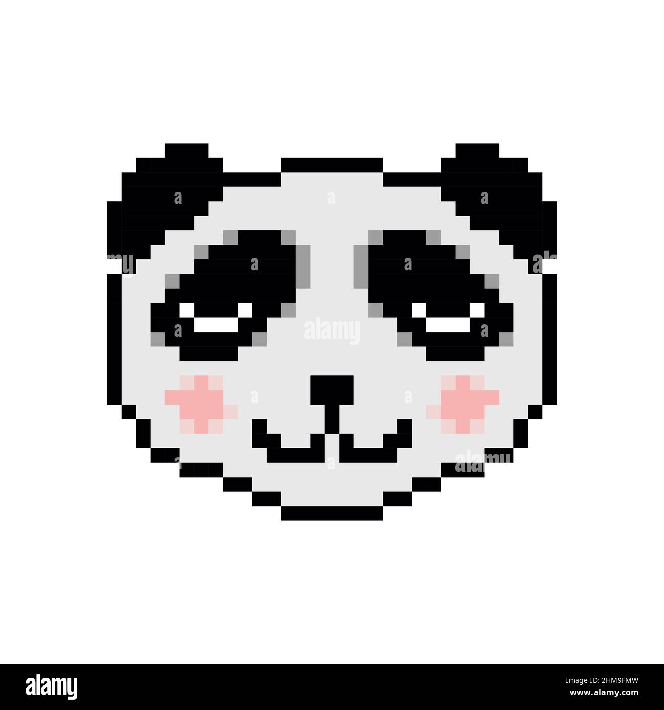 Panda Bär im Pixel Art Stil Stock Vektor