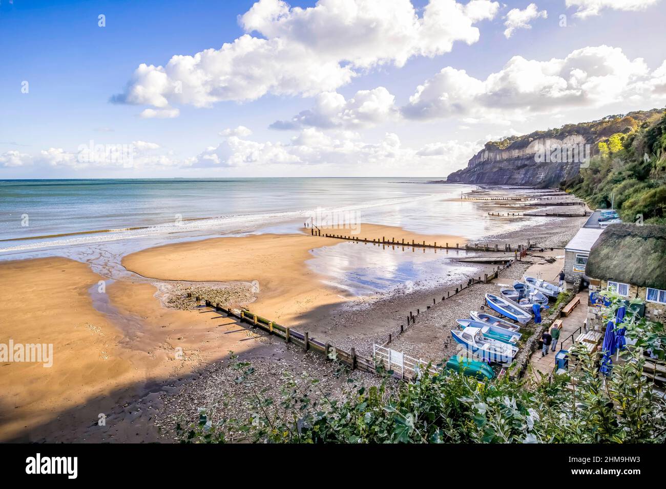 Südliches Ende des Strandes bei Shanklin auf der Isle of Wight, England, Großbritannien Stockfoto