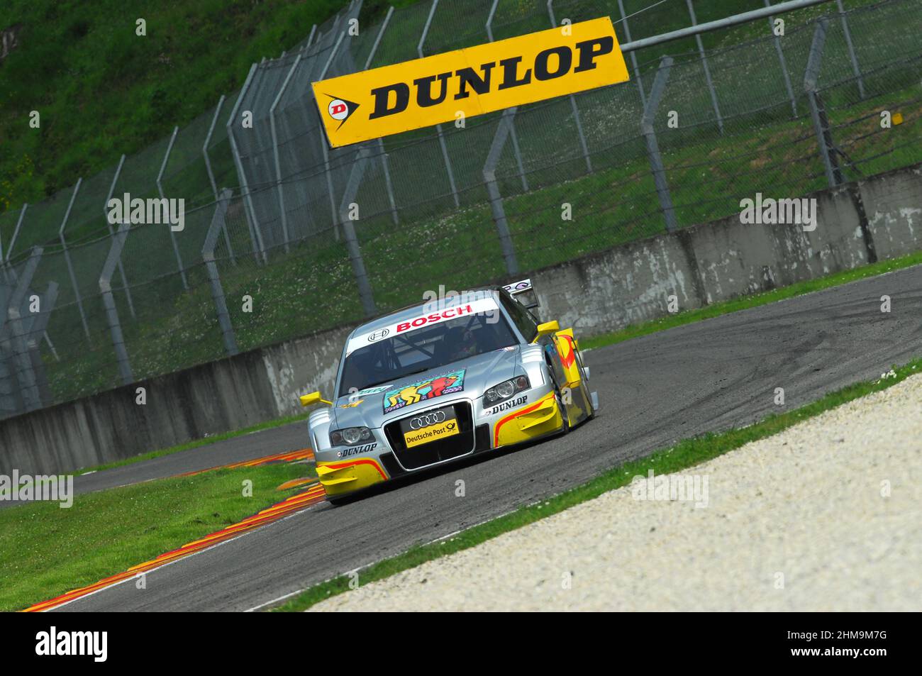 Mugello Circuit, Italien 2. Mai 2008: Oliver Jarvis im Einsatz mit dem Audi A4 DTM 2007 des Teams Phoenix beim DTM-Rennen auf dem Mugello Circuit. Stockfoto