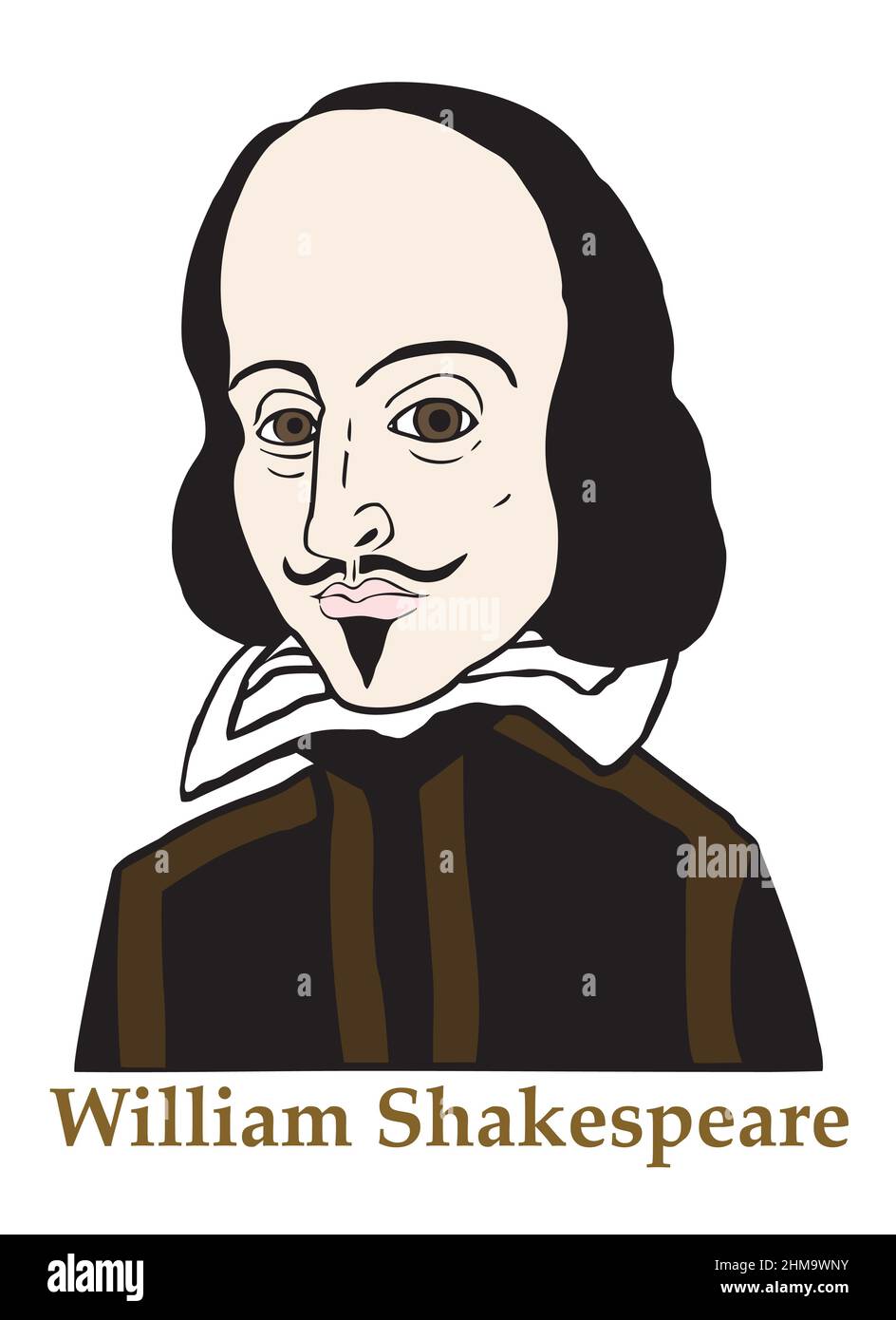 Eine Illustration des elisabethanischen Schriftstellers, Dichters und Dramatikers William Shakespeare. Stockfoto