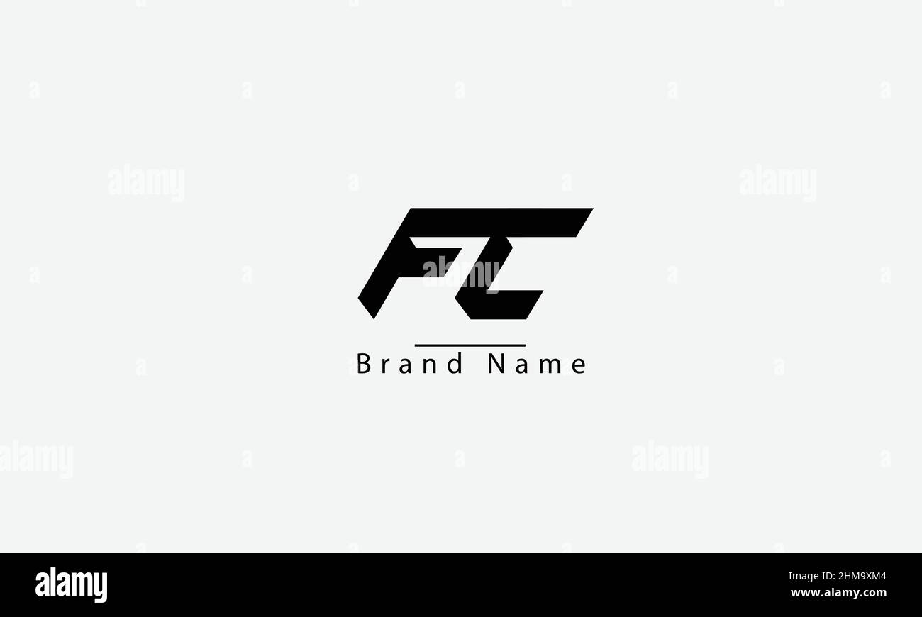 Vorlage für das abstrakte Vektorlogo FC CF F C Monogramm Stock Vektor