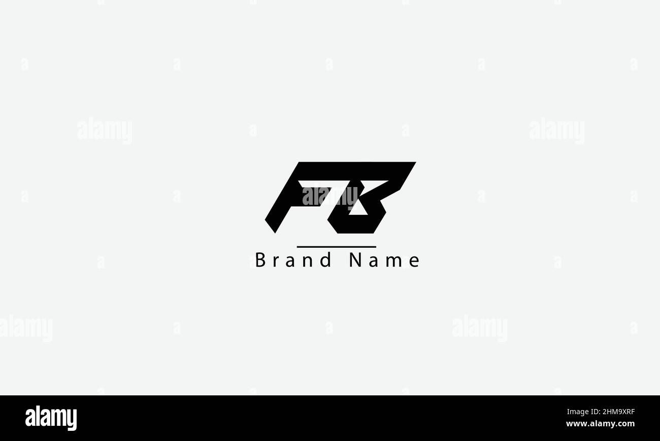FB BF F B – Vorlage für abstraktes Vektorlogo-Monogramm Stock Vektor