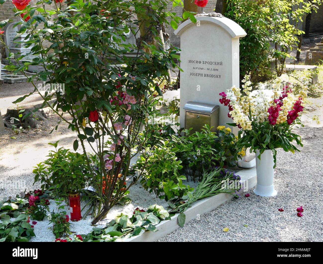 Die Insel San Michele, eine Insel in der Lagune von Venedig, ist der Friedhof von Venedig. Stockfoto