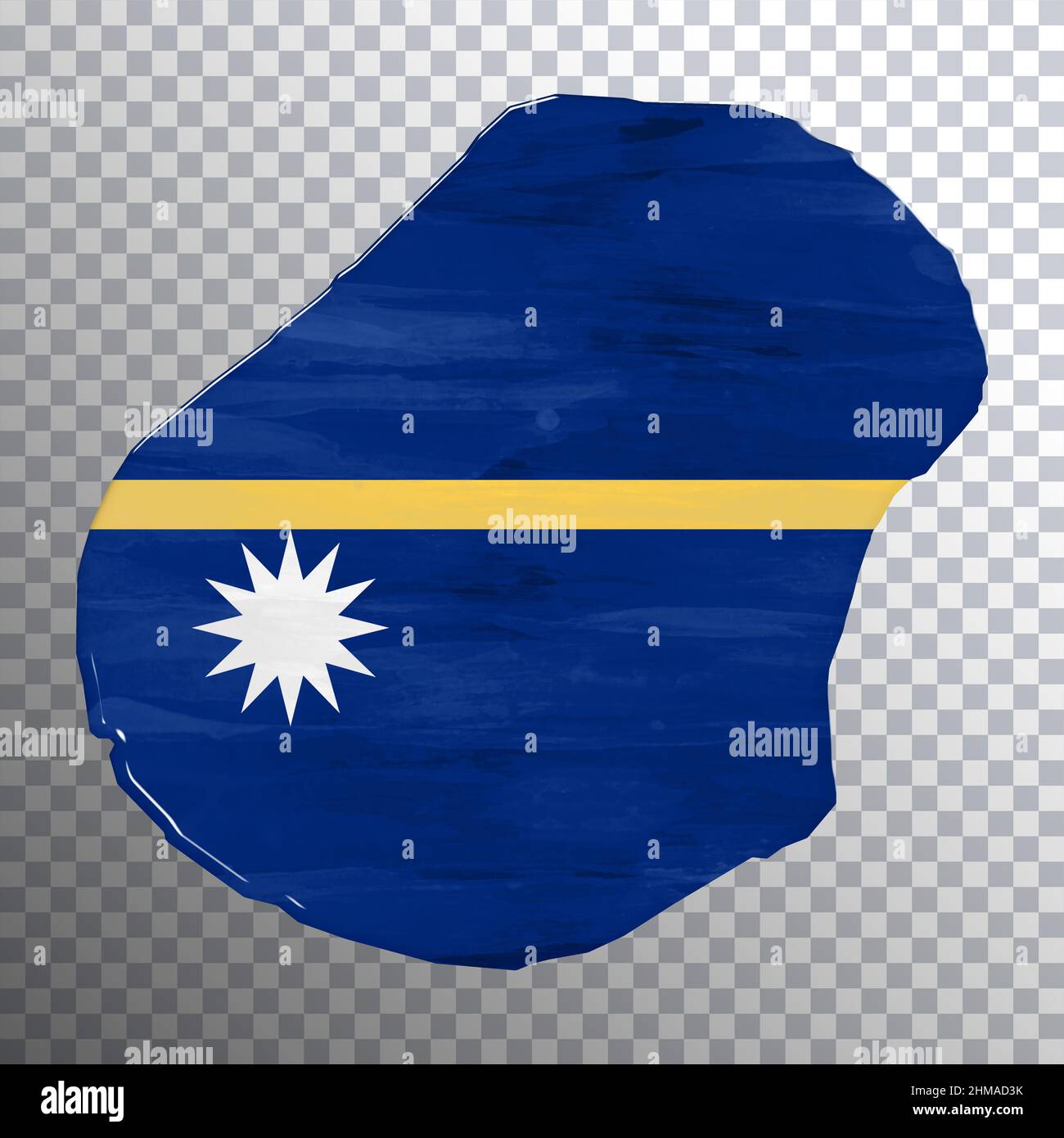 Nauru Flagge und Karte, transparenter Hintergrund, Beschneidungspfad Stockfoto